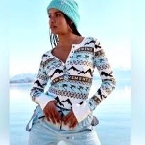 Free People Ski Rally Rib FP Movement Henley Top